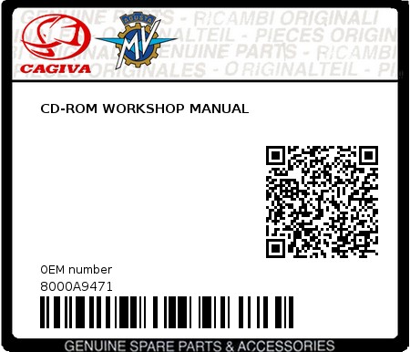 Product image: Cagiva - 8000A9471 - CD-ROM WORKSHOP MANUAL 