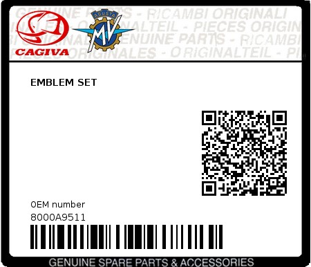 Product image: Cagiva - 8000A9511 - EMBLEM SET  0