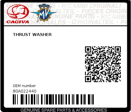 Product image: Cagiva - 80A022440 - THRUST WASHER 