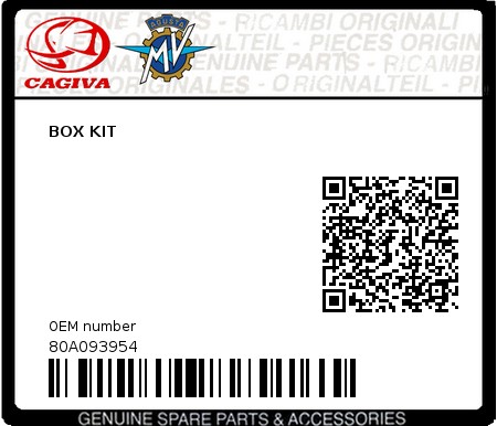 Product image: Cagiva - 80A093954 - BOX KIT  0