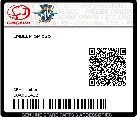 Product image: Cagiva - 80A0B1412 - EMBLEM SP 525  0