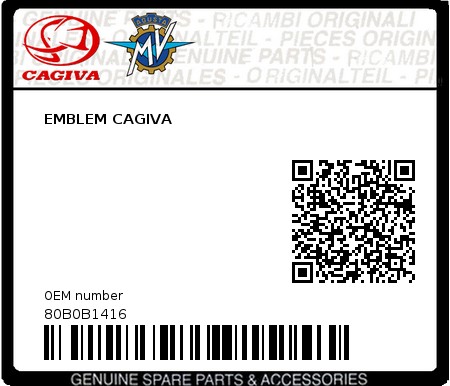 Product image: Cagiva - 80B0B1416 - EMBLEM CAGIVA  0