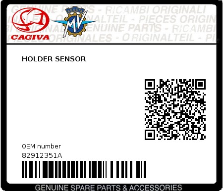 Product image: Cagiva - 82912351A - HOLDER SENSOR 