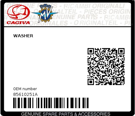 Product image: Cagiva - 85610251A - WASHER  0