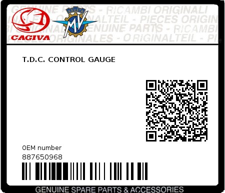 Product image: Cagiva - 887650968 - T.D.C. CONTROL GAUGE  0