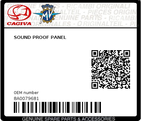 Product image: Cagiva - 8A0079681 - SOUND PROOF PANEL  0