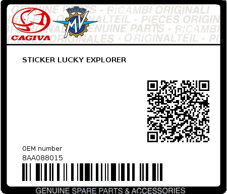 Product image: Cagiva - 8AA088015 - STICKER LUCKY EXPLORER  0