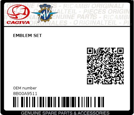 Product image: Cagiva - 8B00A9511 - EMBLEM SET  0