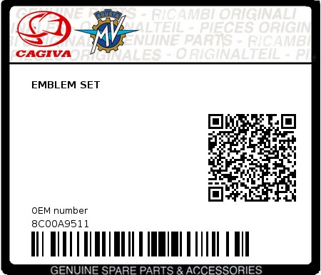 Product image: Cagiva - 8C00A9511 - EMBLEM SET  0