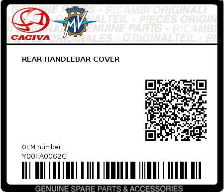 Product image: Cagiva - Y00FA0062C - REAR HANDLEBAR COVER  0