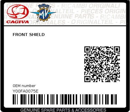 Product image: Cagiva - Y00FA0075E - FRONT SHIELD  0