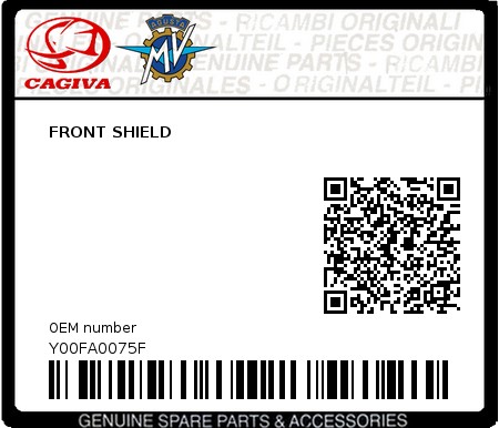 Product image: Cagiva - Y00FA0075F - FRONT SHIELD  0