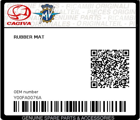 Product image: Cagiva - Y00FA0076A - RUBBER MAT 