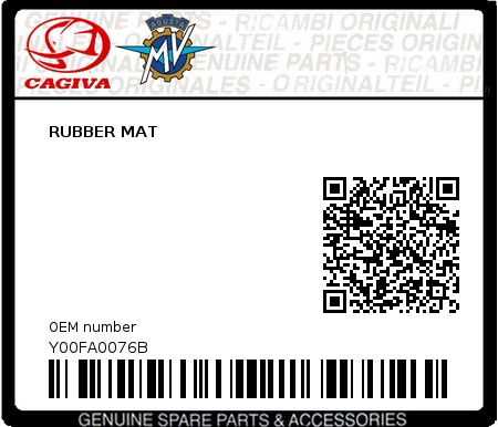 Product image: Cagiva - Y00FA0076B - RUBBER MAT  0