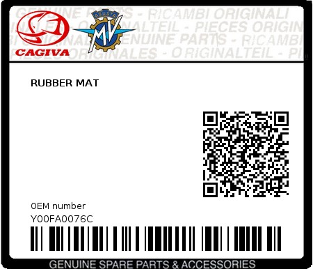 Product image: Cagiva - Y00FA0076C - RUBBER MAT 