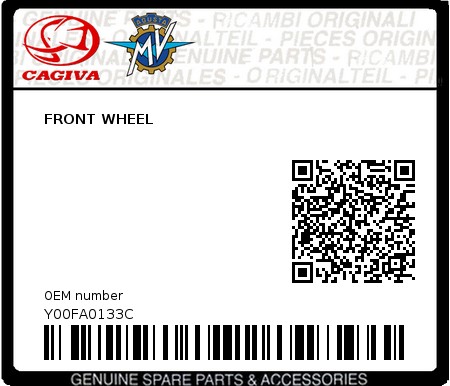 Product image: Cagiva - Y00FA0133C - FRONT WHEEL  0