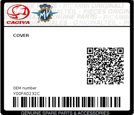 Product image: Cagiva - Y00FA0232C - COVER  0