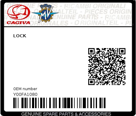 Product image: Cagiva - Y00FA1080 - LOCK  0