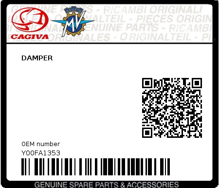 Product image: Cagiva - Y00FA1353 - DAMPER  0