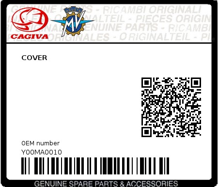 Product image: Cagiva - Y00MA0010 - COVER  0
