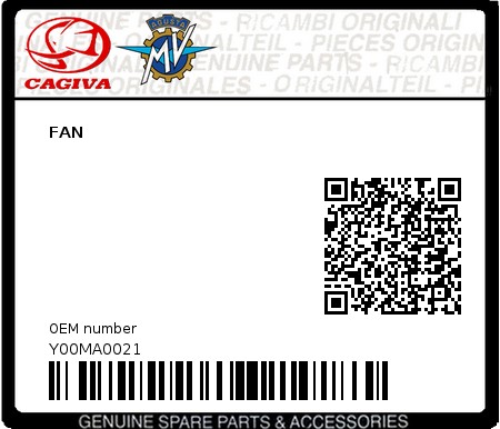 Product image: Cagiva - Y00MA0021 - FAN 