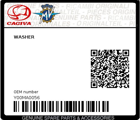 Product image: Cagiva - Y00MA0056 - WASHER 