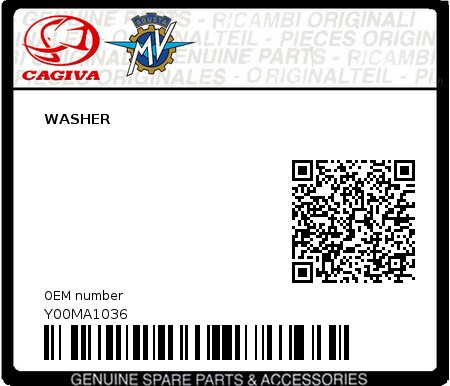 Product image: Cagiva - Y00MA1036 - WASHER  0