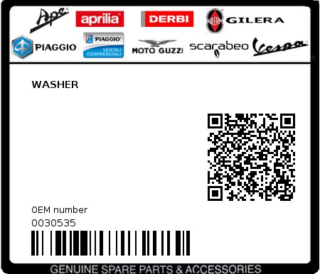 Product image: Piaggio - 0030535 - WASHER 