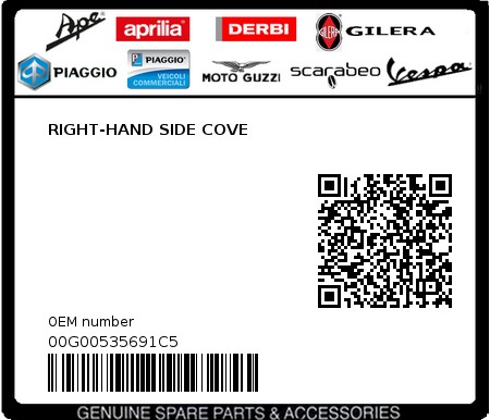 Product image: Piaggio - 00G00535691C5 - RIGHT-HAND SIDE COVE  0