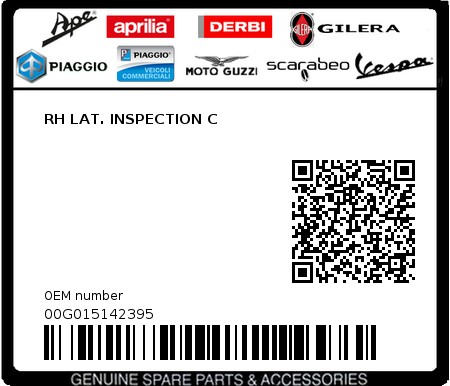 Product image: Piaggio - 00G015142395 - RH LAT. INSPECTION C  0