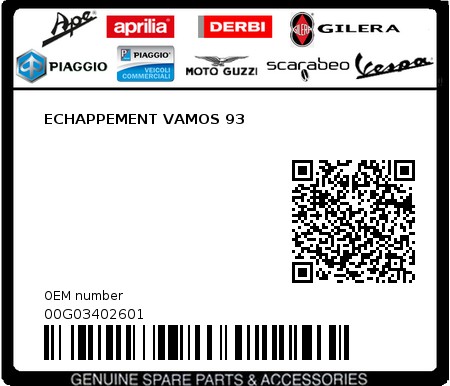 Product image: Piaggio - 00G03402601 - ECHAPPEMENT VAMOS 93  0