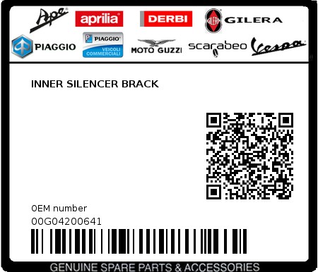 Product image: Piaggio - 00G04200641 - INNER SILENCER BRACK  0