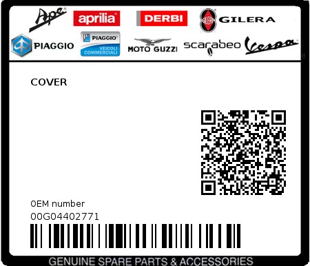 Product image: Piaggio - 00G04402771 - COVER  0