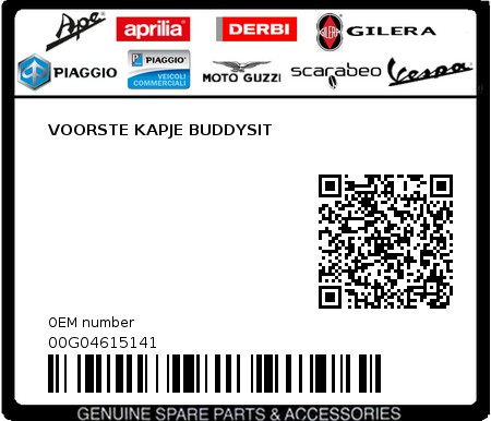 Product image: Piaggio - 00G04615141 - VOORSTE KAPJE BUDDYSIT  0