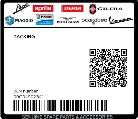 Product image: Piaggio - 00G04902341 - PACKING  0