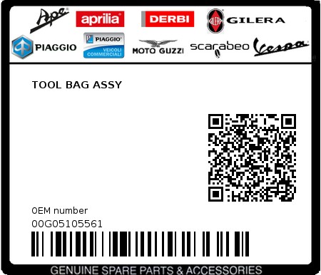 Product image: Piaggio - 00G05105561 - TOOL BAG ASSY  0