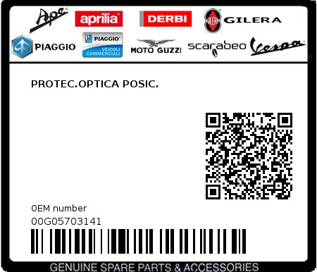 Product image: Piaggio - 00G05703141 - PROTEC.OPTICA POSIC.  0