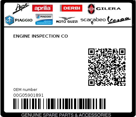 Product image: Piaggio - 00G05901891 - ENGINE INSPECTION CO  0