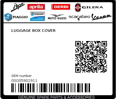 Product image: Piaggio - 00G05902911 - LUGGAGE BOX COVER  0