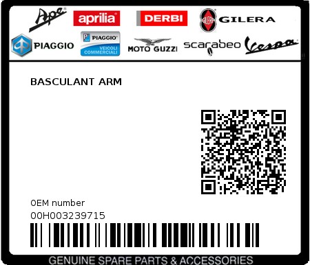 Product image: Piaggio - 00H003239715 - BASCULANT ARM  0