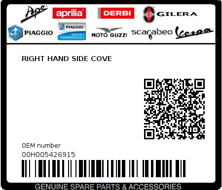 Product image: Piaggio - 00H005426915 - RIGHT HAND SIDE COVE  0