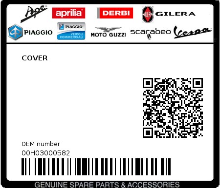 Product image: Piaggio - 00H03000582 - COVER  0