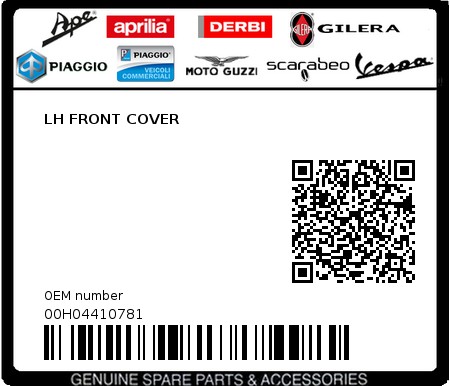 Product image: Piaggio - 00H04410781 - LH FRONT COVER  0