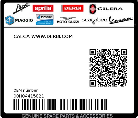 Product image: Piaggio - 00H04415821 - CALCA WWW.DERBI.COM  0