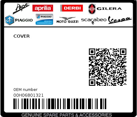Product image: Piaggio - 00H06801321 - COVER  0