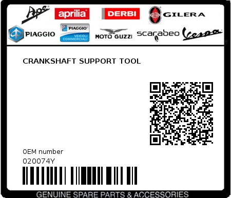 Product image: Piaggio - 020074Y - CRANKSHAFT SUPPORT TOOL  0