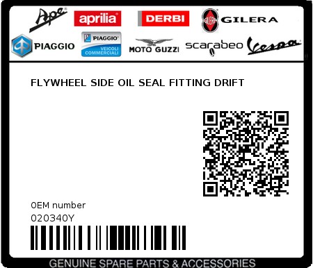 Product image: Piaggio - 020340Y - FLYWHEEL SIDE OIL SEAL FITTING DRIFT  0