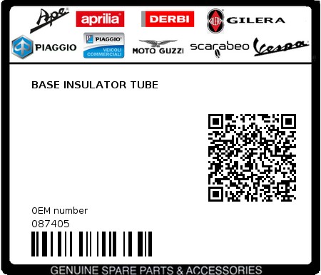 Product image: Piaggio - 087405 - BASE INSULATOR TUBE 