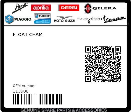 Product image: Piaggio - 113908 - FLOAT CHAM  0