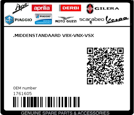 Product image: Piaggio - 1761605 - .MIDDENSTANDAARD V8X-VNX-VSX  0